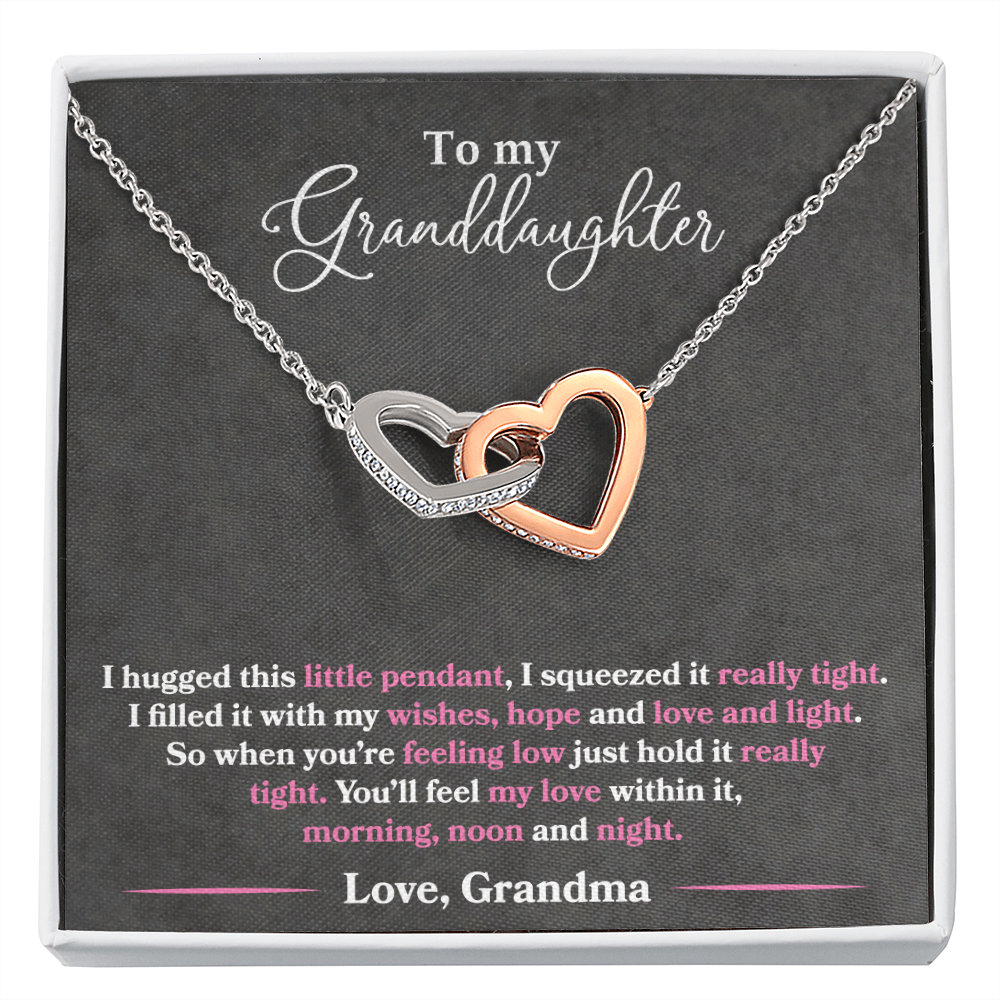 To My Granddaughter - I Hugged This Little Pendant - Love Grandma