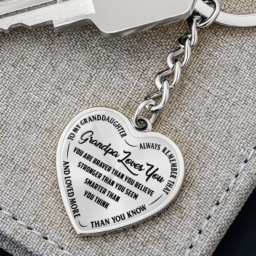 Grandpa Loves You - Heart Keychain