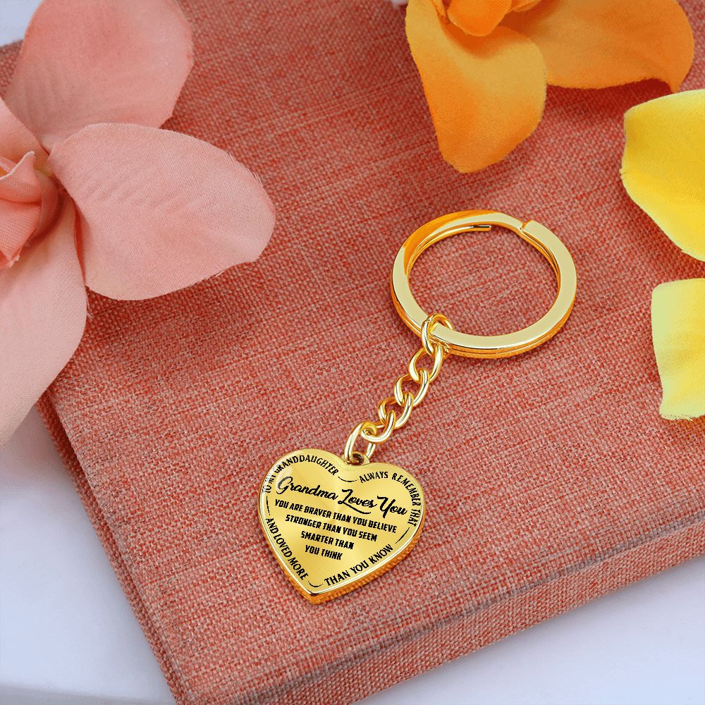 Grandma Loves You - Heart Keychain