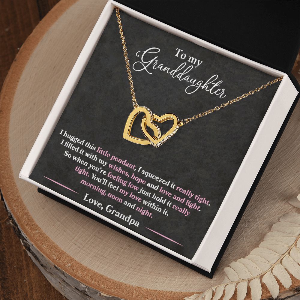 Granddaughter - I Hugged This Little Pendant - Love Grandpa