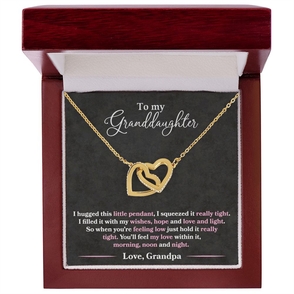 Granddaughter - I Hugged This Little Pendant - Love Grandpa