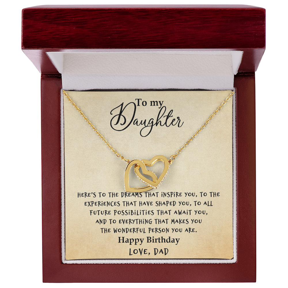 Daughter - Dreams - Interlocking Hearts Necklace