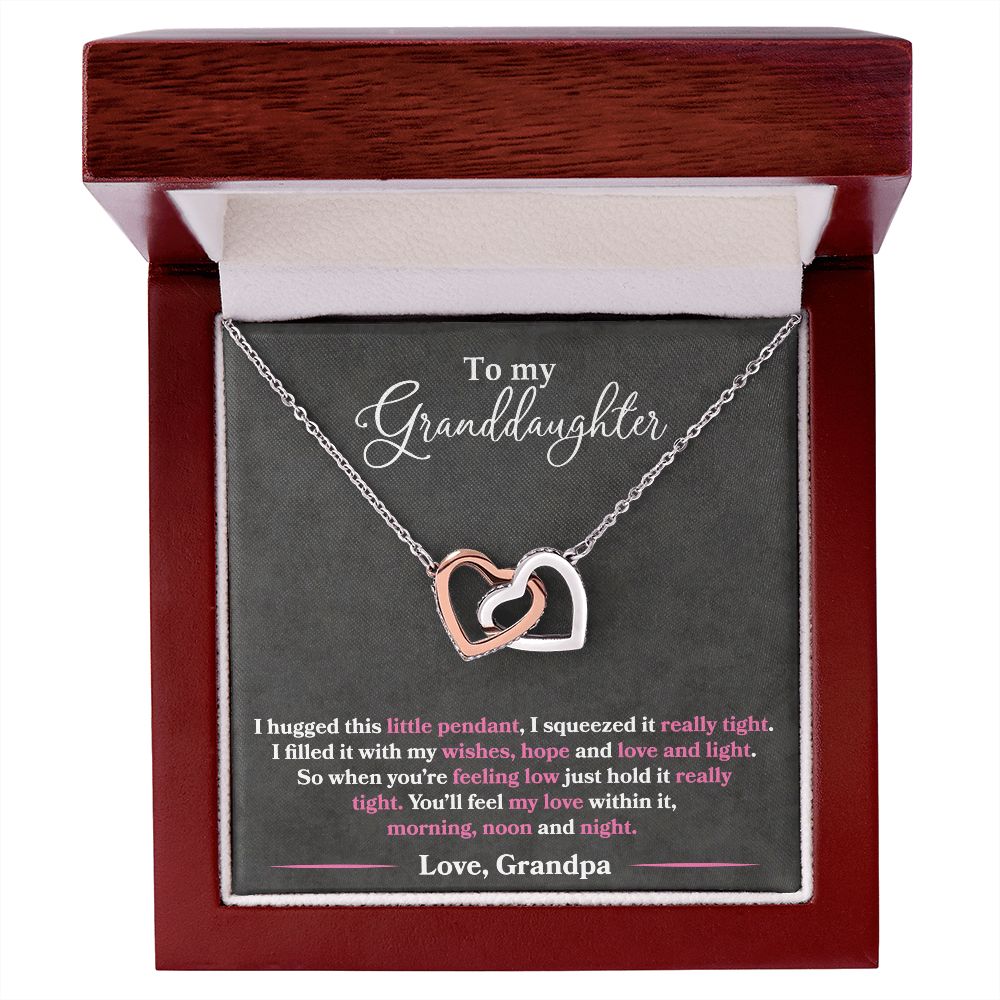 To My Granddaughter - I Hugged This Little Pendant - Love Grandpa