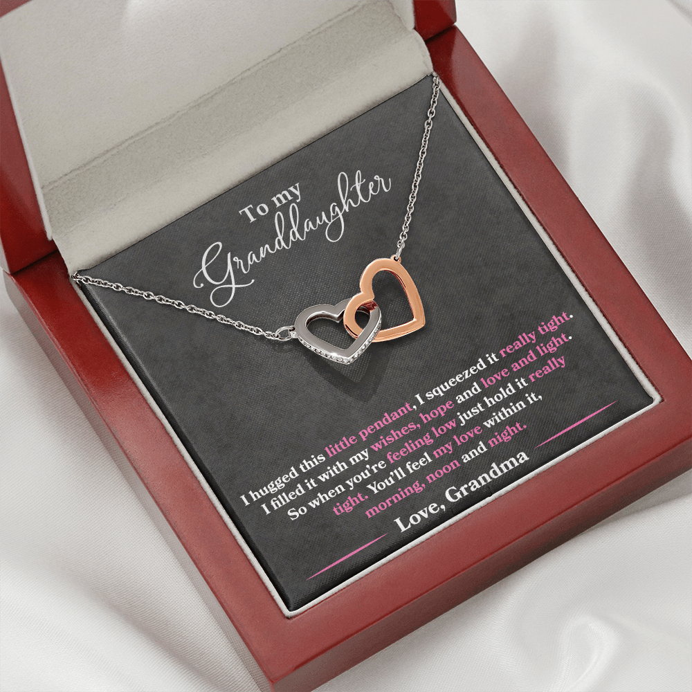 To My Granddaughter - I Hugged This Little Pendant - Love Grandma
